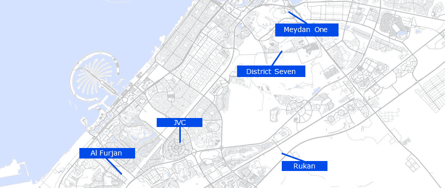 Dubai neighborhoods map